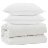VidaXL 3378079 Microvezel Dekbedset met Kussens - Wit