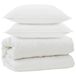 VidaXL 3378079 Microvezel Dekbedset met Kussens - Wit
