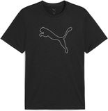 PUMA M TAD ESSENTIAL HEATHER CAT TEE (CF large cat) Heren Sportshirt - Puma Black Heather