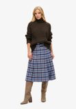 Superdry Geruite Halflange Plooijrok Dames Blauw Check UK10-EU38
