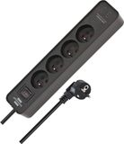 Brennenstuhl Ecolor stekkerdoos met 4 penaarde stopcontacten en 2 USB-C laadpunten (USB-stekkerdoos met schakelaar en 1,5m kabel)