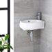 Hudson Reed Lavabo d'angle - 40 x 28 cm - WC - Design suspendu mural moderne
