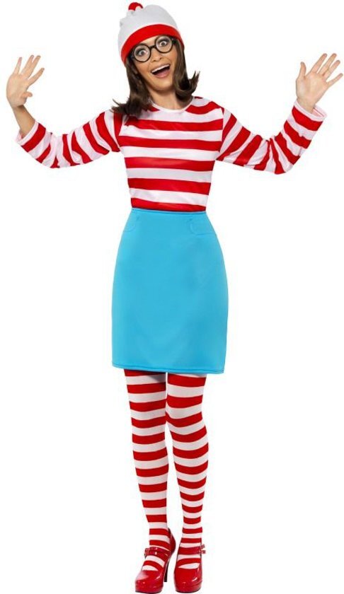 Smiffys Waar is Wally Wenda kostuum Grappige verkleedkleding damesmaat XS 32-34