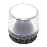 Adsamm LG-F-TR-18-16 LG-F-TR-18 16 x stoelpootdoppen met vilt, transparant, Ø 17-18 mm