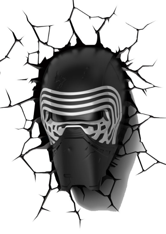 Star Wars Kylo Ren 3D LED Wall Light - Red - Black/Grey