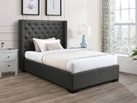 Vente-unique Cadre de lit tissu gris