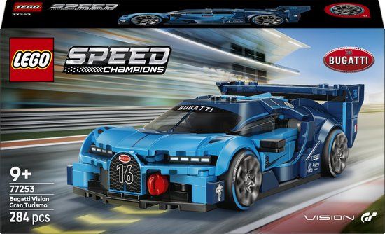 LEGO® Speed Champions Bugatti Vision Gran Turismo Hyper Sportauto Modelbouwset - Racewagen met 1 Minifiguur van een Coureur - Bouwset voor Kinderen Vanaf 9 Jaar - Cadeau voor Gamers - 77253
