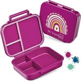 My Vesperbox Mini Bia Bento Box voor kinderen, nieuw model, compact en licht, lekvrij en BPA-vrij, lunchbox, broodtrommel, voor de kleuterschool en school (paars, regenboog)