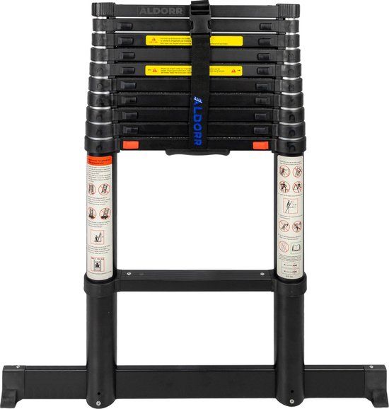 ALDORR Professional Telescopic Ladder - 3.20 meters with Optigrip and Extra Wide Steps