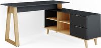 Vicco Nautica Bureau – 138 x 60 cm met laden, XXL Antraciet