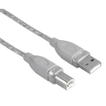 Hama USB Connection Cable A-Plug - B-Plug, grey, 5.0 m