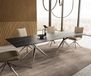 DELIFE Table à manger Edge 300x100 Céramique Laminam®Noir Desir Marron Estelar rond Acier inoxydable