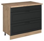 Vicco Keukenonderkast R-Line, Antraciet landelijk/Goudkleurig Eiken, 100 cm goudkleurig eiken werkblad