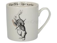 V&A Alice in Wonderland mok in geschenkdoos, 'wit konijn' design, Fine China, wit, 350 ml