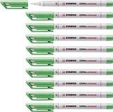 STABILO OHPen universal Uitwisbare marker S-Punt 0.4 mm Groen 10 Stuks