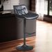 FineBuy Tabouret de bar en cuir synthétique noir tabouret avec dossier 86 106 cm tabouret de cuisine réglable en hauteur moderne 100 kg tabouret de bar tabouret de comptoir avec métal