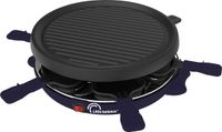 Little Balance 8747 - Raclette & gourmetset - 6 pers - rond - 800 Watt - PFAS vrij - donker blauw