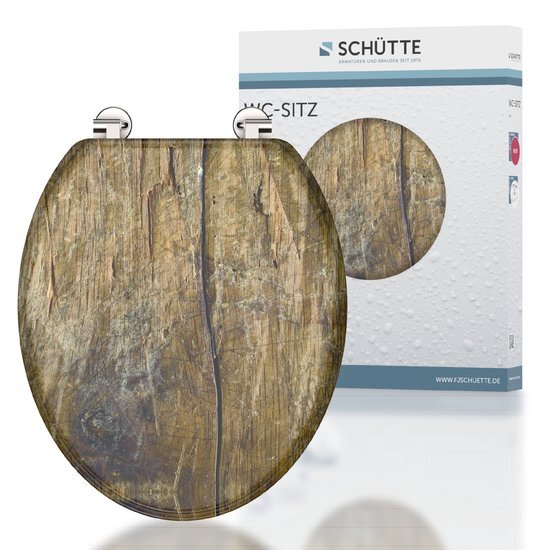 Schütte SCHÃœTTE WC-Bril 80024 SOLID WOOD - MDF-Hout - RVS-Scharnieren - Decor - 3-zijdige Print