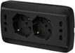 Box 503 Encastrable prise multiple - Noir mat - 2 prises de terre - Seulement 140 x 80 x 23 mm