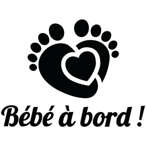 Ambiance Autosticker - Babyvoeten - Zwart - H 13 x B 17 cm