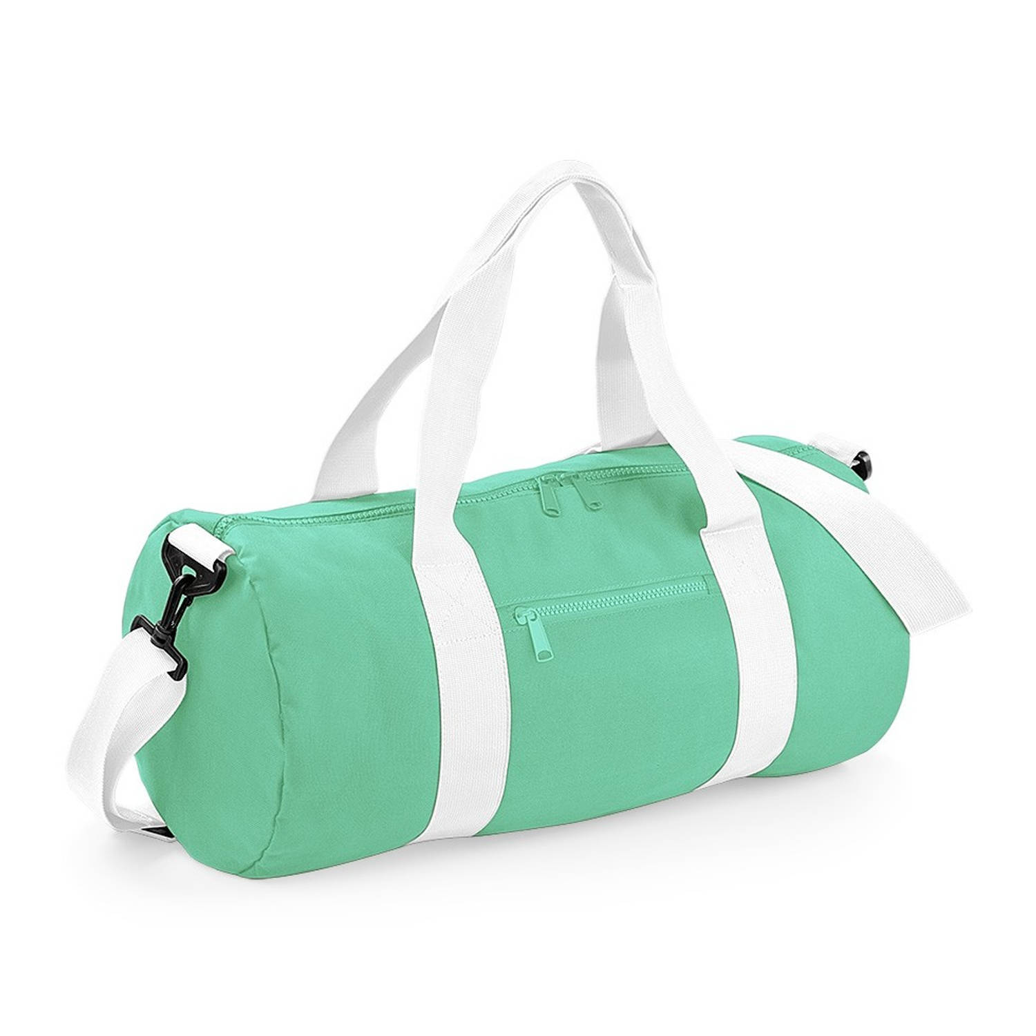 Bagbase Senvi Retro Schoudertas/Weekendtas - Kleur Mint/Wit - 20 Liter