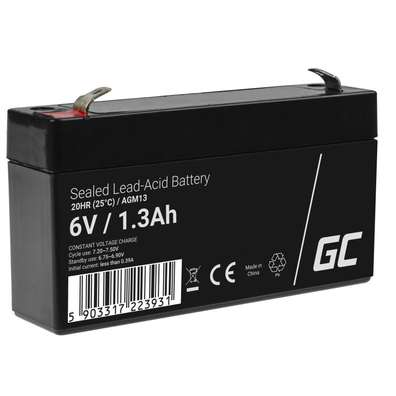 Green Cell AGM13 6V 1.3Ah VRLA Battery