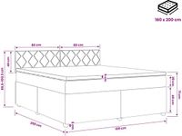 vidaXL Boxspringbed met matras, lichtgrijs, 160 x 200 cm, stof