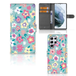 B2Ctelecom Samsung Galaxy S22 Ultra Hoesje Flower Power