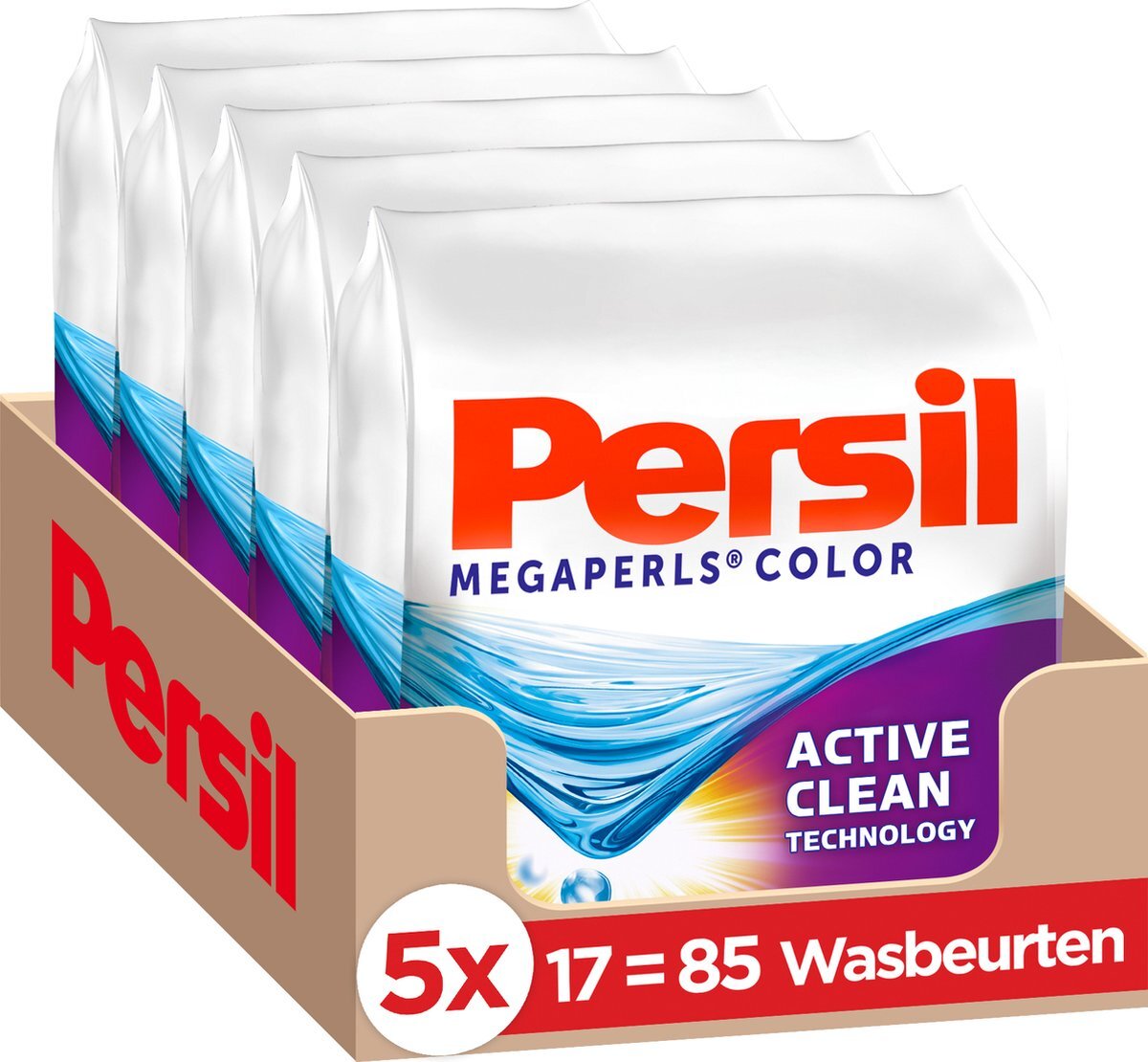 Persil Megaperls Color Waspoeder - Poeder Wasmiddel - Voordeelverpakking - 5 x 17 wasbeurten