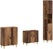 vidaXL - 3-delig - badkamerkast - set - ARNHEM - Oud - hout - Bewerkt - hout