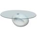 vidaXL Table basse avec plateau en verre ovale blanc brillant