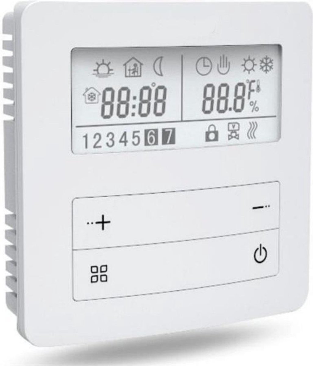 2Heat TH26 opbouw thermostaat, 16A, vloer/ruimte sensor, programmeerbaar 230Vac