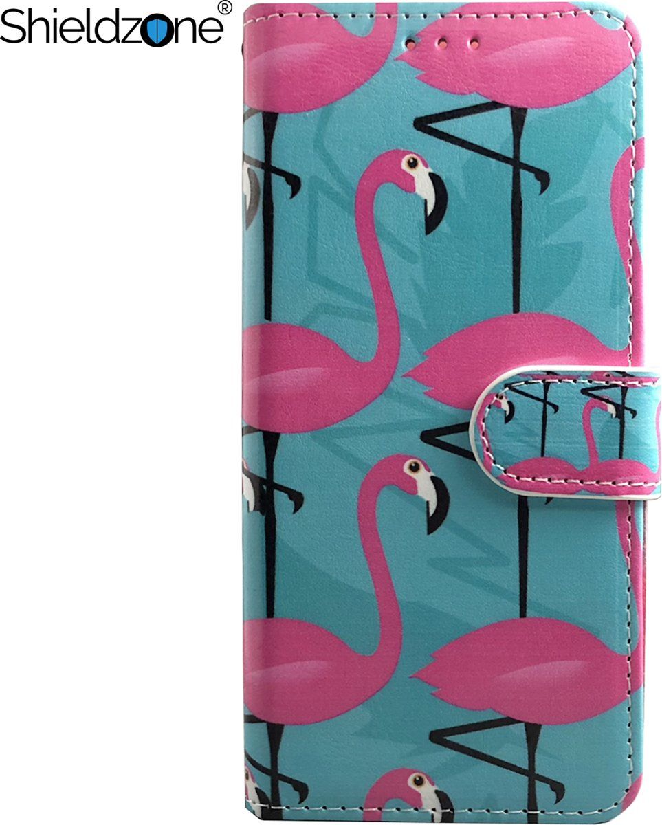 SHIELDZONE - Huawei Y7 2018 Portemonnee hoesje - Flamingo