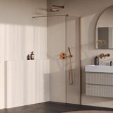 Brauer Oblivion - Inloopdouche - Helder Glas - 60 x 200 cm - incl. Glascoating - PVD Koper Geborsteld