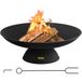 VEVOR Braséro de jardin extérieur Diamètre du bol 76 cm Bol de feu extérieur en fonte durable peint en noir Braséro barbecue Bâton de bois de chauffage fourni pour profiter de rassemblements chaleureux