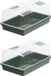 Outside Living Industries Nederland B.V. 2x pièces grandes jardinières/serres avec couvercle 21 x 55 x 31 cm - Vert