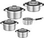 Pannenset - Geborsteld aluminium - Zilver - 4-delig