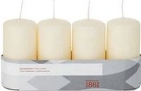 Trend Candles 4x crème wit kaars cilinder/stomp 5 x 10 cm 18 branduren - Geurloze kaarsen - Woondecoraties