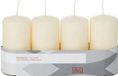 Trend Candles 4x crème wit kaars cilinder/stomp 5 x 10 cm 18 branduren - Geurloze kaarsen - Woondecoraties