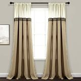 Lush Decor Terra raamgordijnpaneel paar, 84" L x 54" W, beige & ivoor