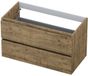 INK - Onderkast 2 Laden Greeploos met Houten Keerlijst - Naturel Eiken