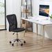 Chaise de bureau ergonomique sans accoudoirs, fauteuil de travail en maille respirante, hauteur réglable, 5 roulettes, 43x58x90-100 cm, noir