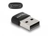 Delock USB 2.0 Adapter USB-A male to USB-C female Black