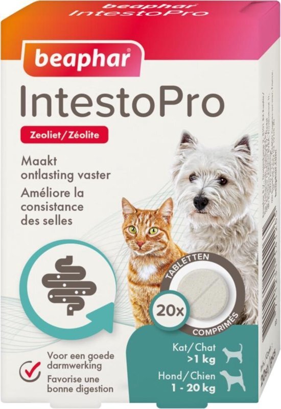 BEAPHAR IntestoPro tabletten voor hond en kat 20 tabletten