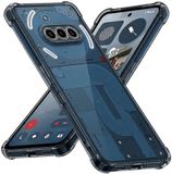 Techsuit Hoesje geschikt voor Nothing Phone (3a) - Shockproof Silicone Back Cover - Zwart