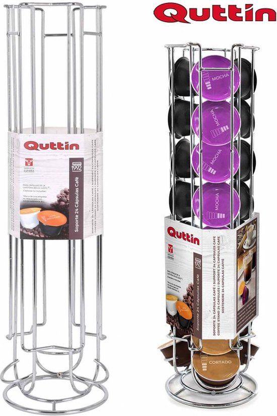 Quttin Capsulehouder - Houder voor 24 Dolce Gusto capsules - Zilver