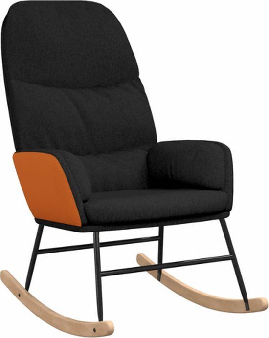 vidaXL Schommelstoel stof zwart