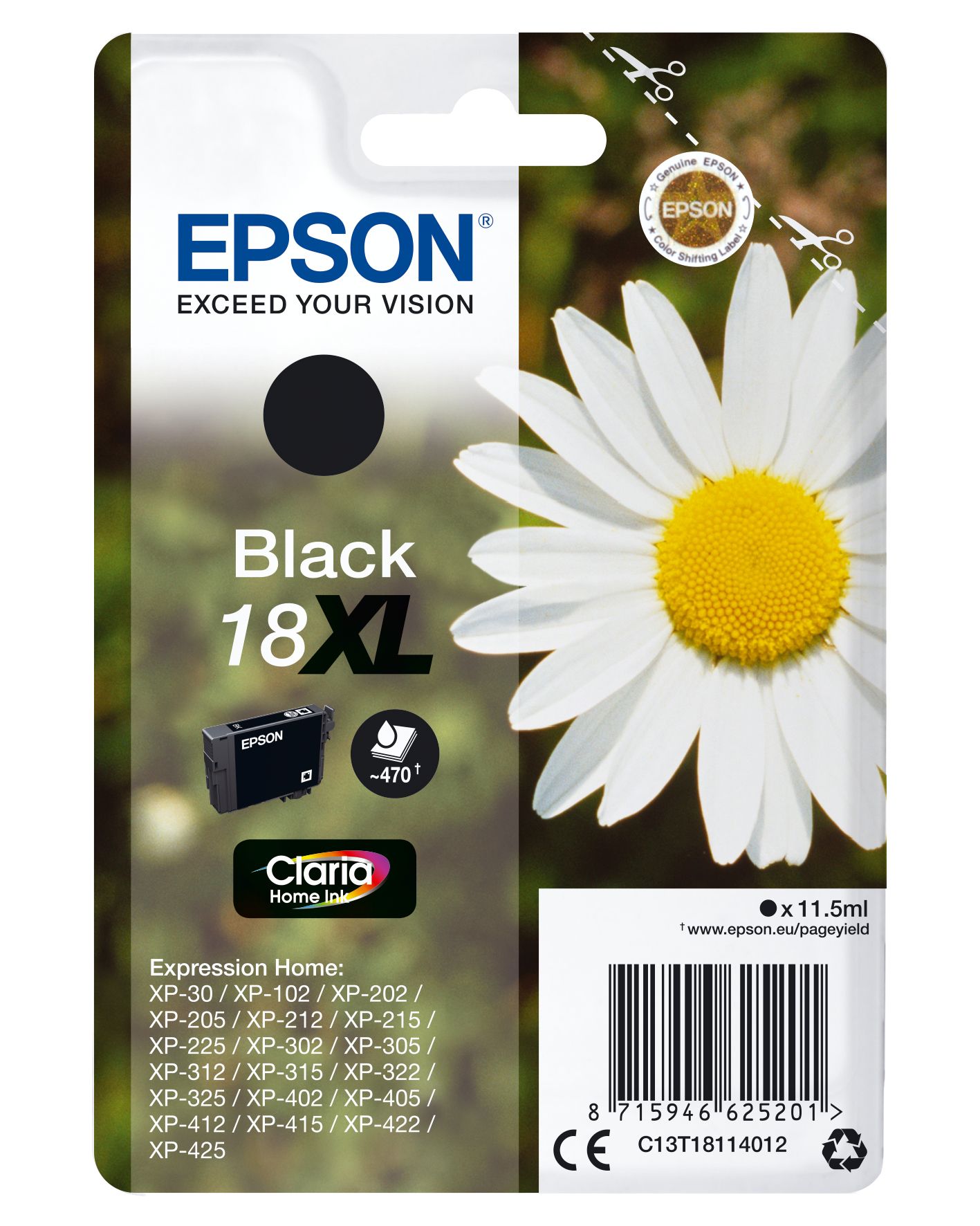 Epson 18XL Black Ink Cartridge - C13T18114022