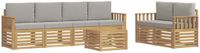 vidaXL - Bank loungeset - 6 zitplekken - Polyester - Wit en lichtgrijs