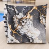 PETTI Artigiani Italiani - Zitkussen voor keukenstoelen, set van 6, marmereffect, donkergrijs, 40 x 40 cm